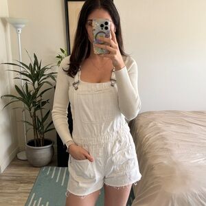Madewell white short overalls - size medium